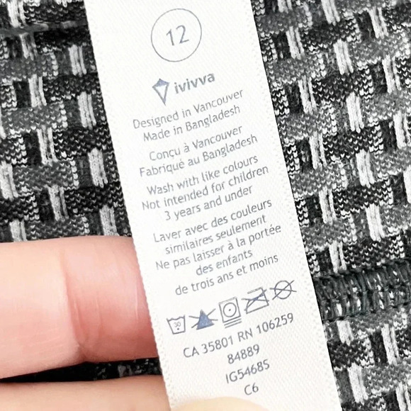 Ivivva Girl's Digi Weave Geometric Rhythmic Tights Girl's Size 12 - Picture 7 of 7